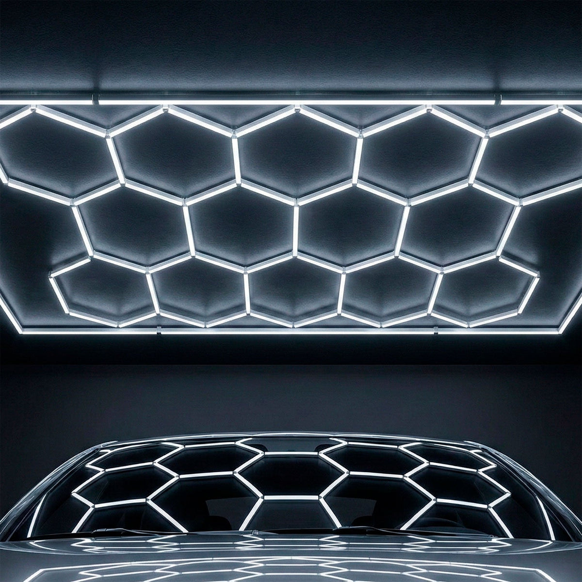 Lámpara LED hexagonal - 6000K - 14 hexágonos + Rectángulo 500cm — Vetonek (8)