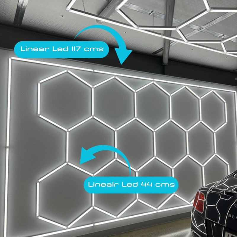 Lámpara LED hexagonal - 6000K - 14 hexágonos + Rectángulo 500cm — Vetonek (9)