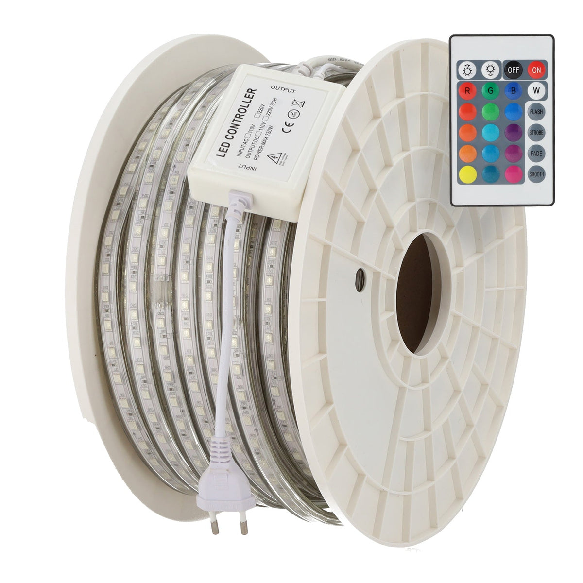 Tira Flexible LED 14,4W/M 220VAC 60LEDs/M SMD5050 IP65 RGB 50 Metros — Vetonek