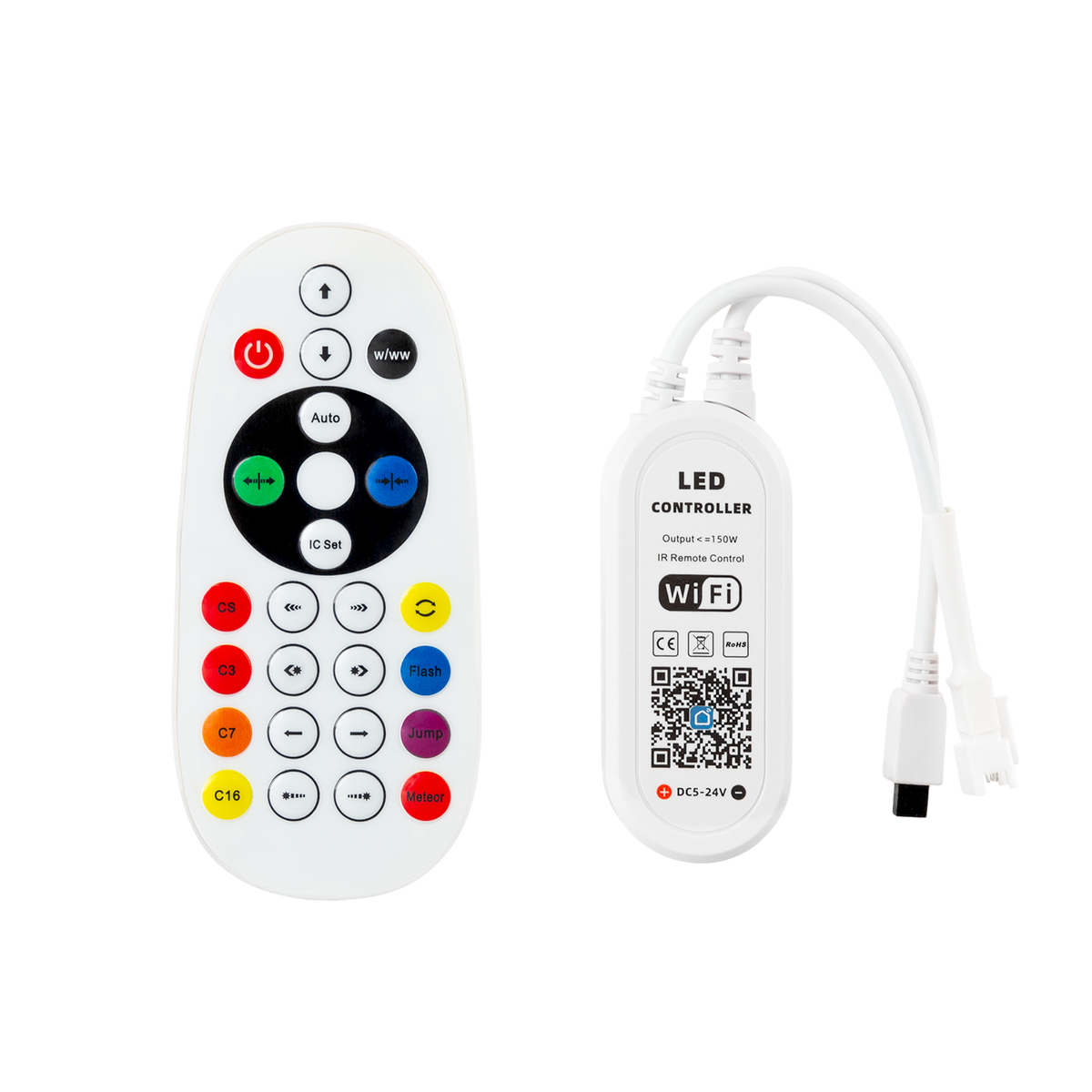 Controlador LED RGB Tuya App + Control Remoto 12-24VDC IP20 — Vetonek