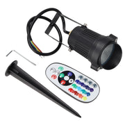 Foco Led con Pincho Jardín 5W 60º IP65 RGBW Acabado Negro con Mando a Distancia — Vetonek (5)