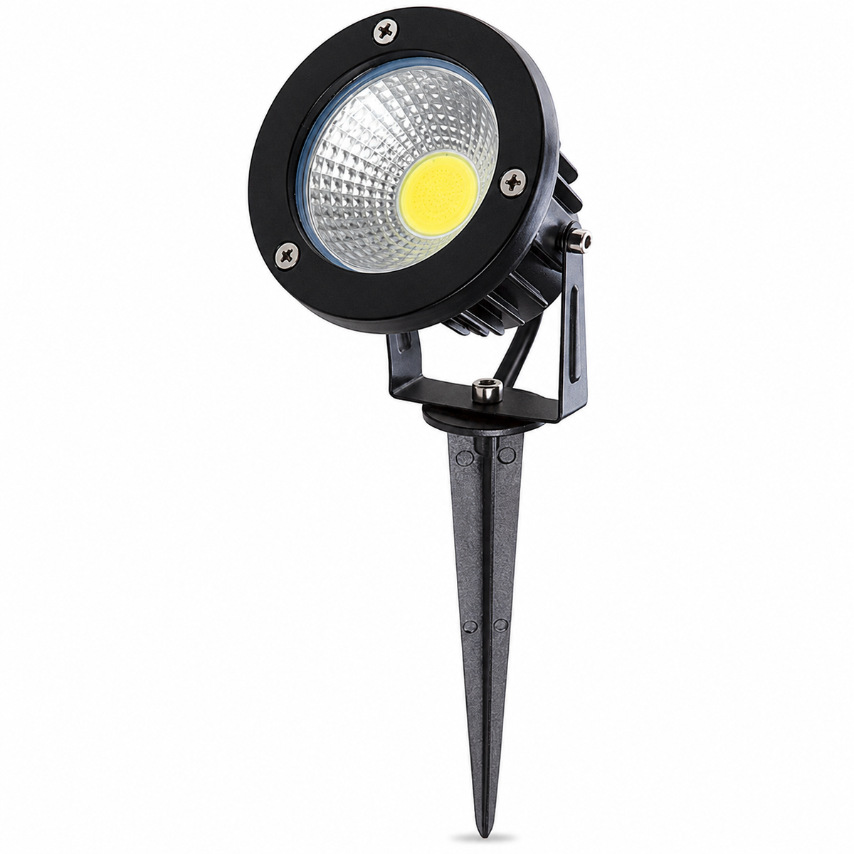 Foco LED COB Jardines 18W 1620Lm 2700ºK Pincho Acabado Negro — Vetonek