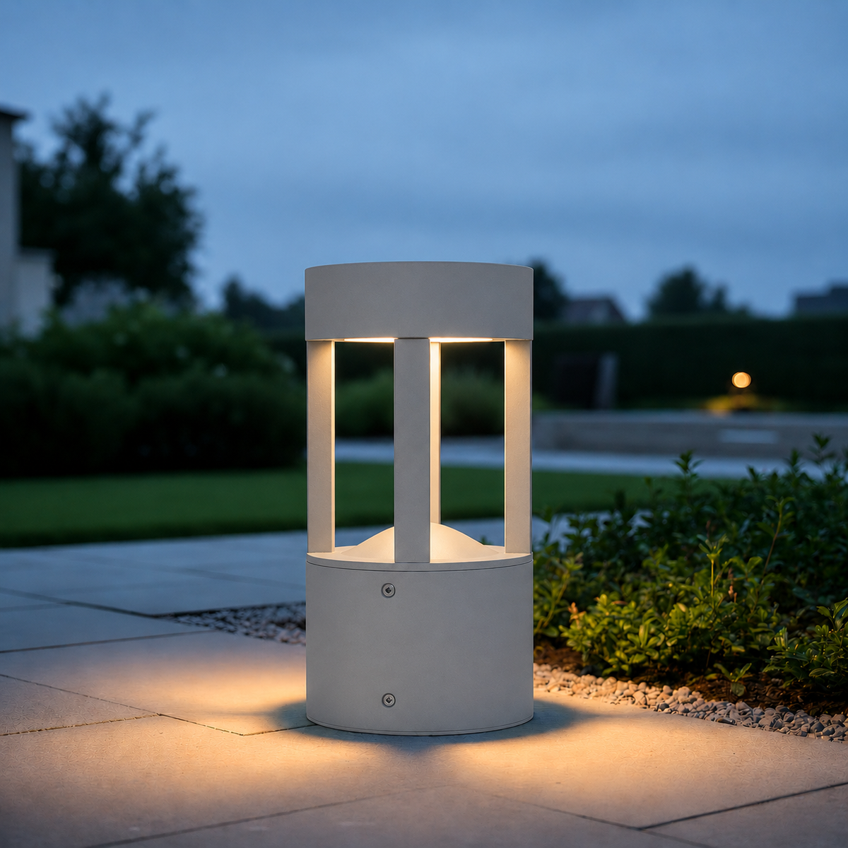 Baliza LED Exterior "San Luis" 30cm 10W 220VAC 3000ºK Gris — Vetonek