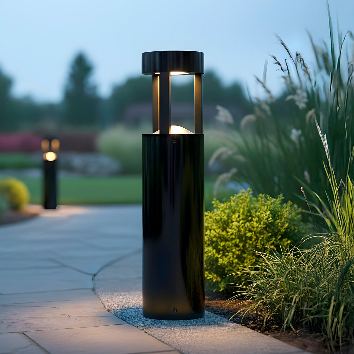 Baliza LED Exterior "Al Marj" 60cm 10W 220VAC 3000ºK Negro — Vetonek