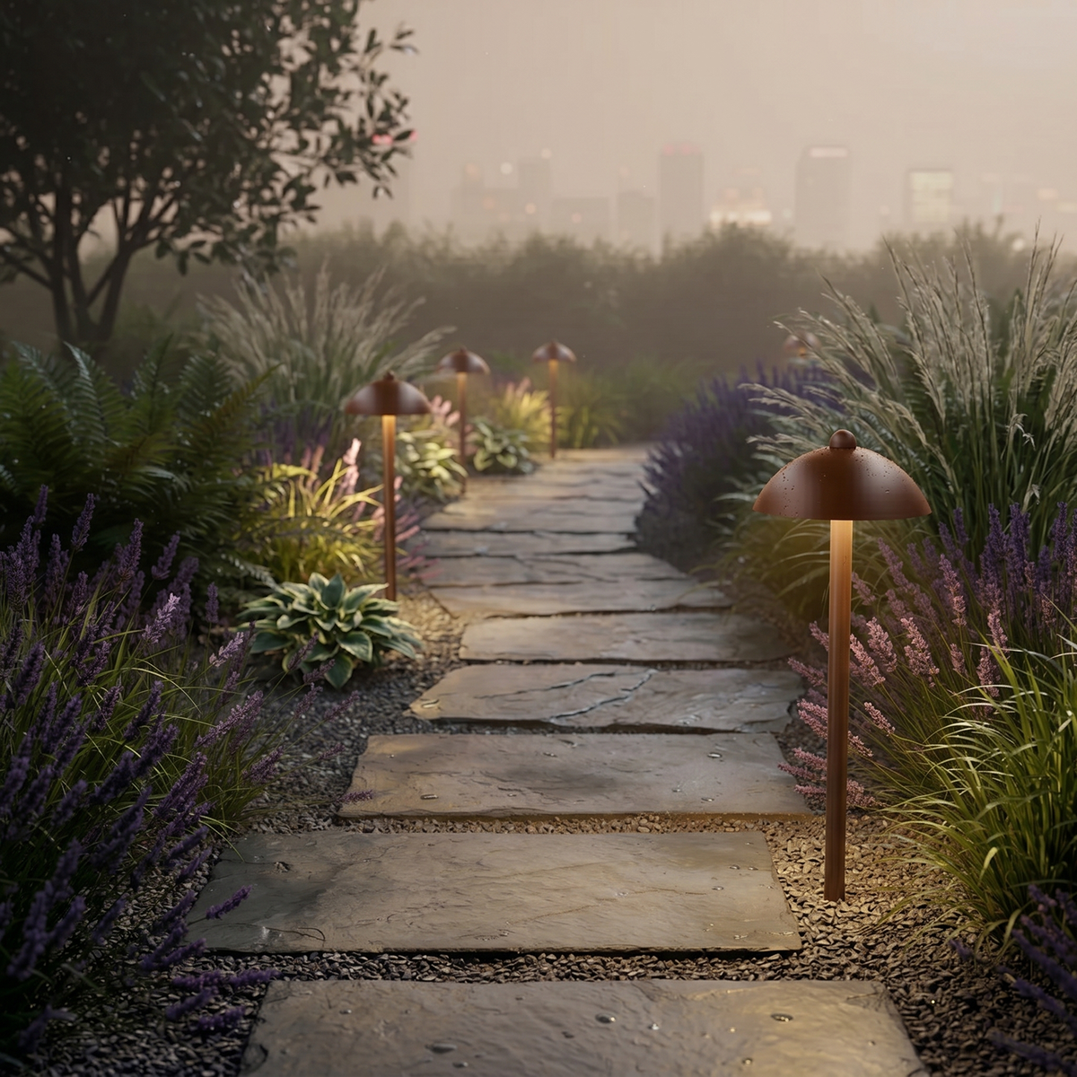 Baliza LED Exterior "Sarh" 70cm 7W 220VAC 3000ºK Marron Oxido — Vetonek (6)