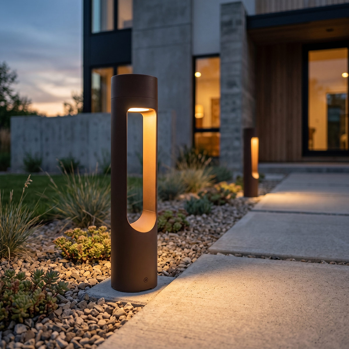 Baliza LED Exterior "Corona" 40cm 10W 220VAC 3000ºK Marron Oxido — Vetonek (5)