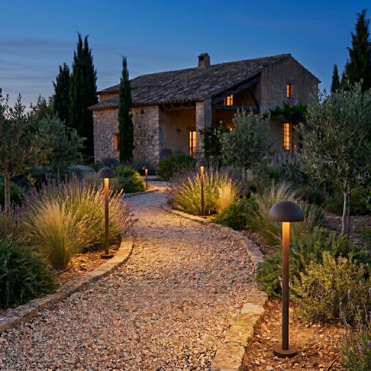 Baliza LED Exterior "Ocala" 60cm 12W 220VAC 3000ºK Marron Oxido — Vetonek (5)