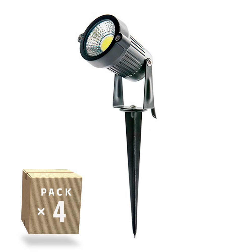 Pack 4 Focos LED Pincho Jardín 5W 450Lm 6000ºK — Vetonek