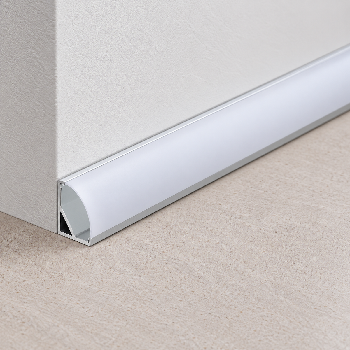Perfíl Aluminio para Tira LED Instalación Esquinas - Difusor Opal x 1M — Vetonek