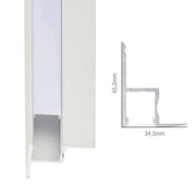Perfíl Aluminio para Tira LED Instalación Techos Difusor Opal x 1M — Vetonek