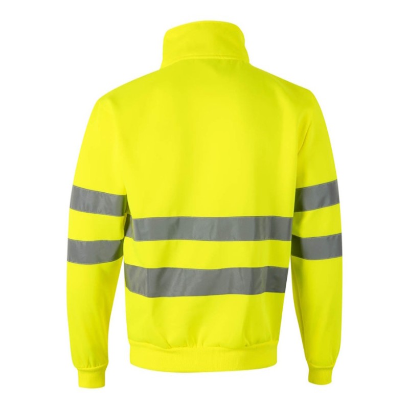 Sudadera de alta visibilidad con media cremallera Velilla 305702, detalle - Vetonek