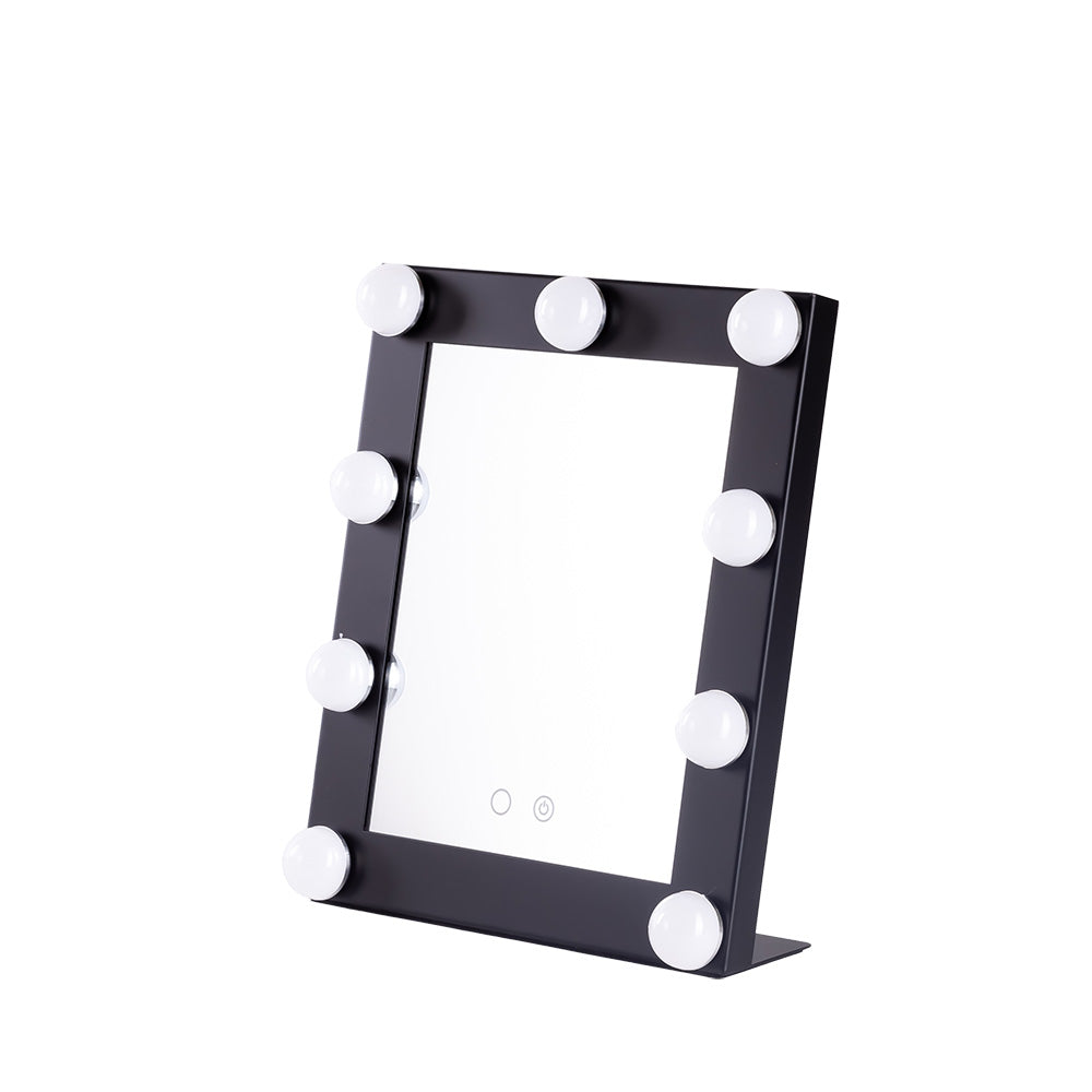 Espejo Iluminado Maquillaje LED 4200ºK 25x29cm Negro — Vetonek