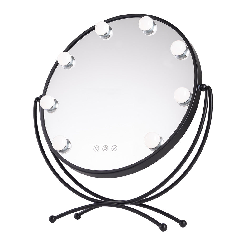 Espejo Iluminado Maquillaje LED 4200ºK 48x43cm Negro — Vetonek
