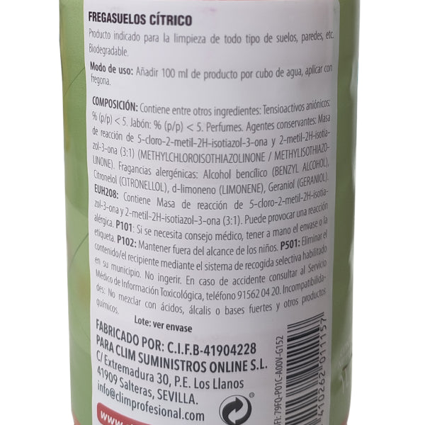Fregasuelos SuperClim Concentrado Citrus Intense 1L Vetonek