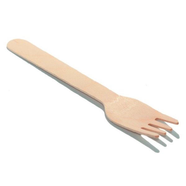 Tenedor de Madera Biodegradable 16 cm - Pack 50 uds Vetonek