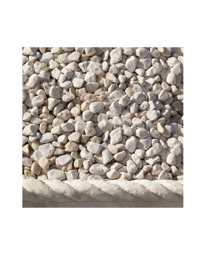 Triturado de mármol Blanco Macael y Marfil, árido decorativo de jardín - Vetonek