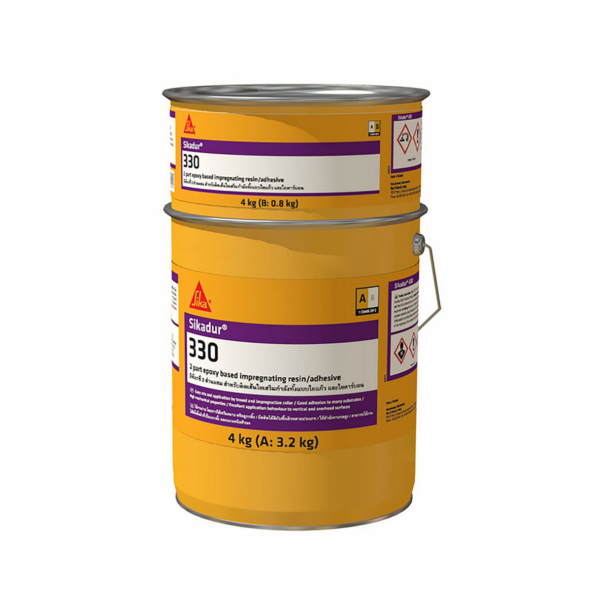 Lote predosificado de 5 kg de Sikadur®-330 de Sika, adhesivo impregnante epoxi para refuerzo estructural con fibra de carbono - Vetonek
