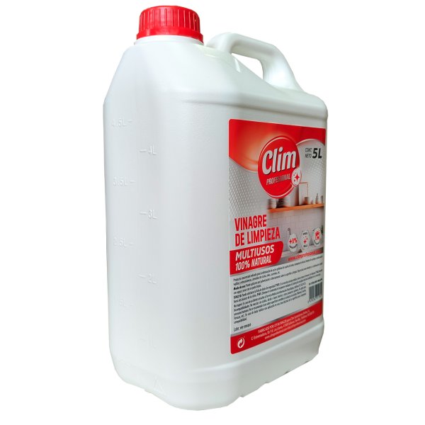 Vinaigre de nettoyage 100 % naturel multiusages Clim Profesional 5L - Boîte de 3 unités Vetonek