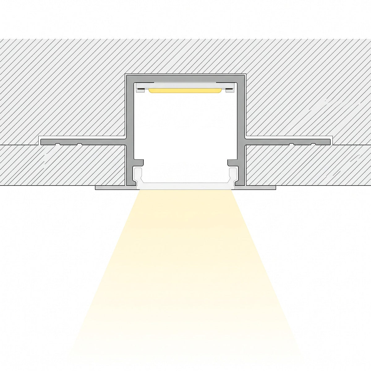 Perfíl de Aluminio para Empotrar Escayola/Pladur Tira Led 9mm — Vetonek (4)