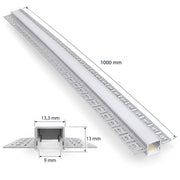 Perfíl de Aluminio para Empotrar Escayola/Pladur Tira Led 9mm — Vetonek (6)